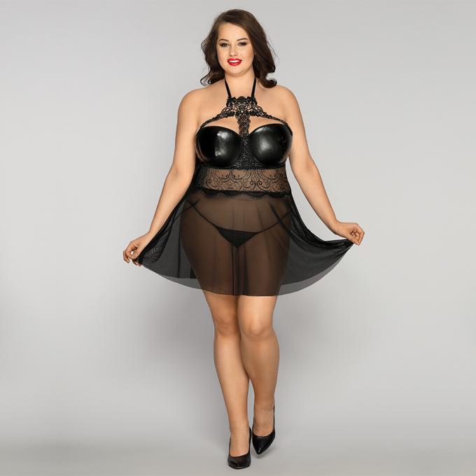 Nieuwe van de Lingerievrouwen ′ S van Kantpyjama's Sexy van de Grootteleepcoat Grote de Slaaprok