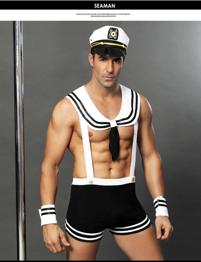 De sexy die Mensen′ s Zeeman Uniform Cosplay Lingerie voor het Spel van de Geslachtsrol wordt geplaatst past Nachtnachtkleding aan