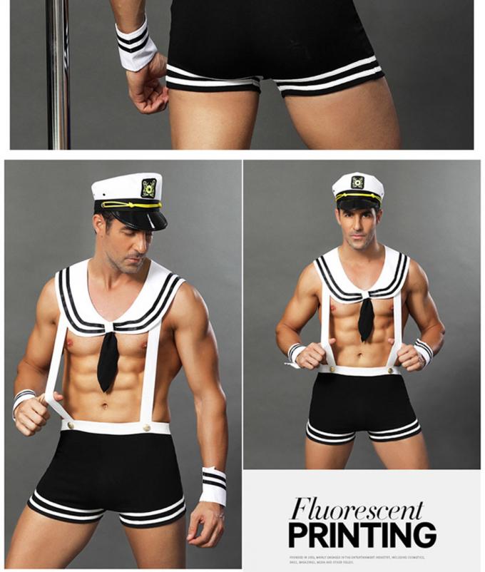 De sexy die Mensen′ s Zeeman Uniform Cosplay Lingerie voor het Spel van de Geslachtsrol wordt geplaatst past Nachtnachtkleding aan