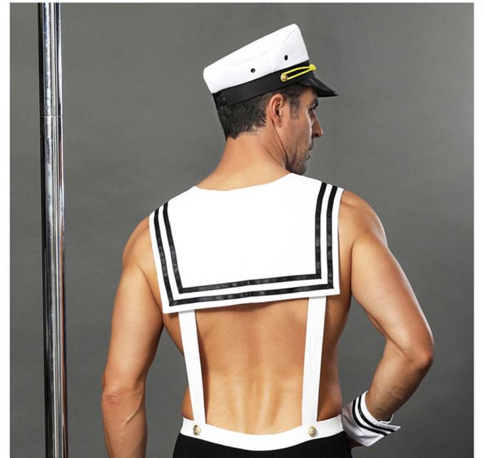 De sexy die Mensen′ s Zeeman Uniform Cosplay Lingerie voor het Spel van de Geslachtsrol wordt geplaatst past Nachtnachtkleding aan