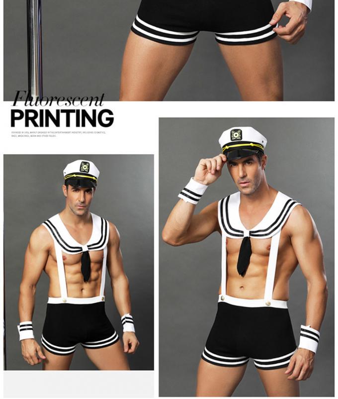 De sexy die Mensen′ s Zeeman Uniform Cosplay Lingerie voor het Spel van de Geslachtsrol wordt geplaatst past Nachtnachtkleding aan
