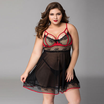 Bloemen plus Babydoll-de Vrouwen van de Lingeriekat 3x plus Grootte Vertrouwelijke Kleding