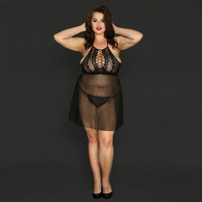 De Spandexvezel plus Babydoll-Lingerie breide Sexy Ondergoed voor Grote Vrouwen