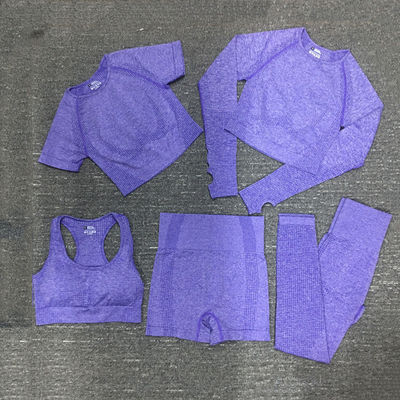 Nylon van de de Training Hoogste Gymnastiek van de Polyesterspandex Bebouwde Lange Koker de Slijtage Geribbelde Sportkleding