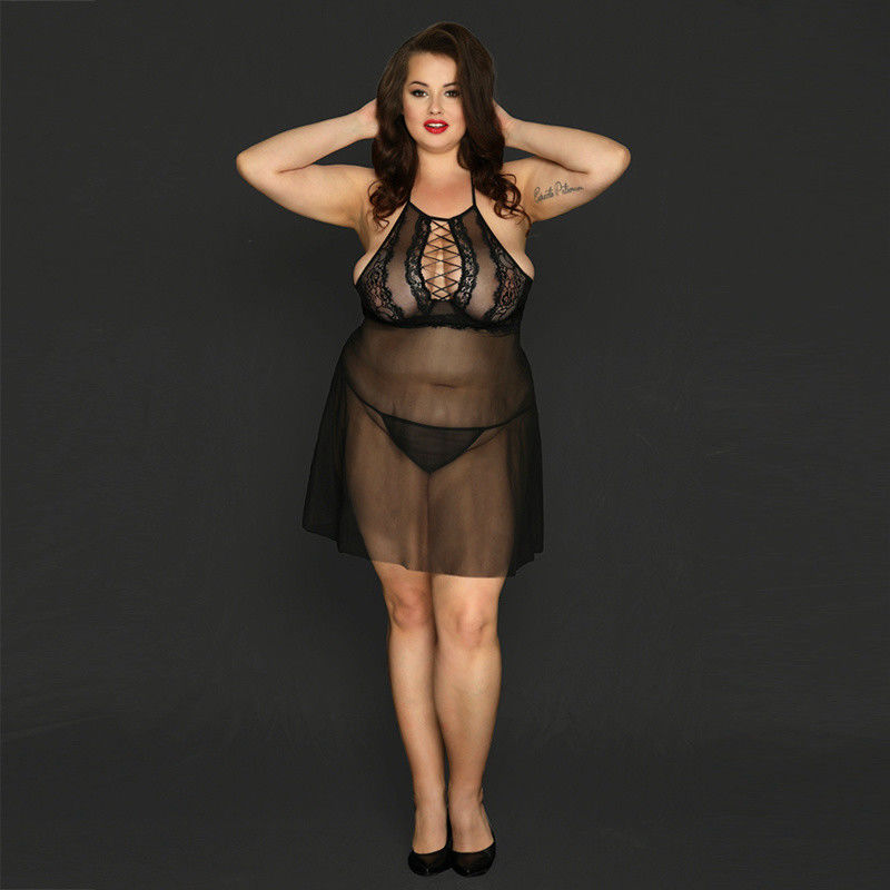 De Spandexvezel plus Babydoll-Lingerie breide Sexy Ondergoed voor Grote Vrouwen