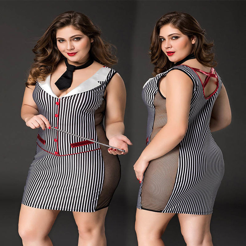 Leraar School 95cm van het de Lingerie m-XXL Kant van Taille Sexy Cosplay Ééndelige Bodysuit