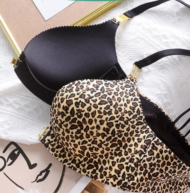 Gebreid Naadloos van de de Luipaardbustehouder van kantfront closure push up bra Stevige Sexy