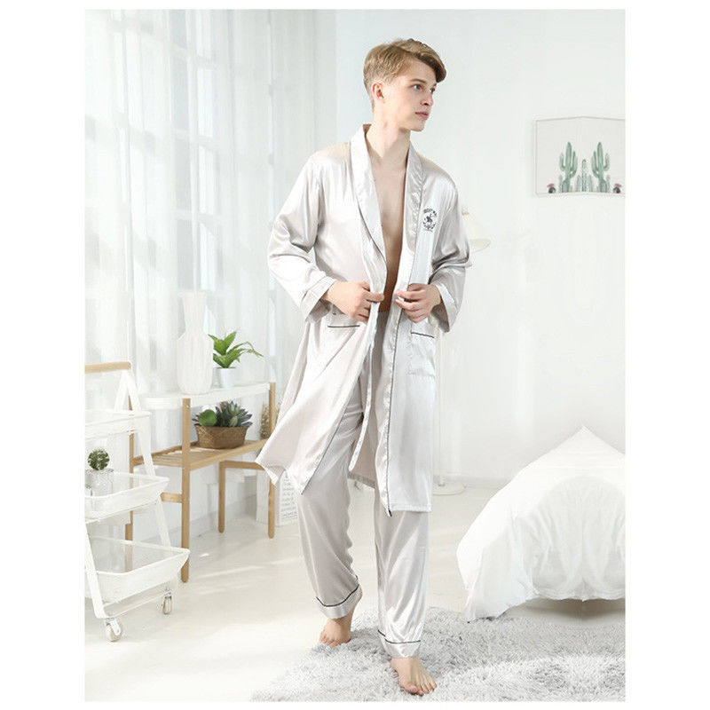 Van de Zomerpj van nachtjaponmensen van de de Reeksenzijde Katoenen van het Satijnmensen de Zomerpyjama's