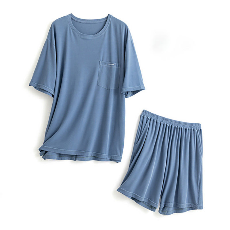 De Nachtkleding van zijdexxl Mensen breide 114cm Zomer van het Kostuumloungewear van de Borst de Blauwe Nacht