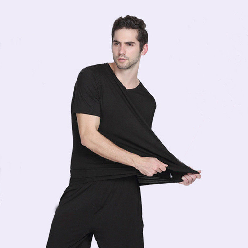 Van de de Nachtkledings de Viscose van het de Bovenkledijbamboe van Warme Pyjama van elastische Nylon Mensen de Broekmensen