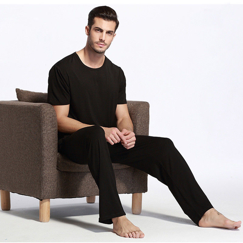 Van de de Nachtkledings de Viscose van het de Bovenkledijbamboe van Warme Pyjama van elastische Nylon Mensen de Broekmensen