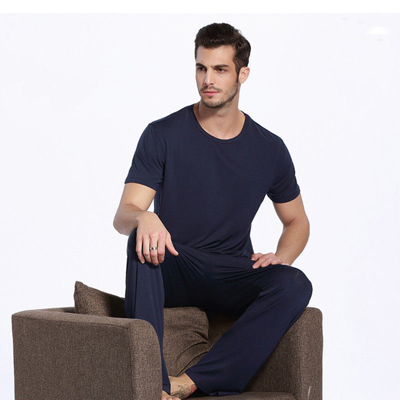 Van de de Nachtkledings de Viscose van het de Bovenkledijbamboe van Warme Pyjama van elastische Nylon Mensen de Broekmensen