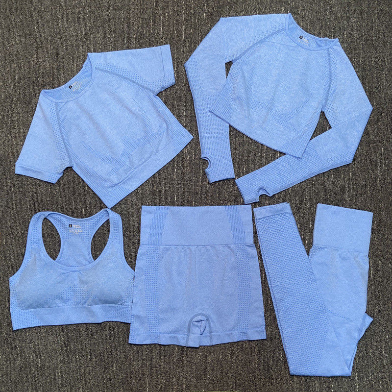 Nylon van de de Training Hoogste Gymnastiek van de Polyesterspandex Bebouwde Lange Koker de Slijtage Geribbelde Sportkleding