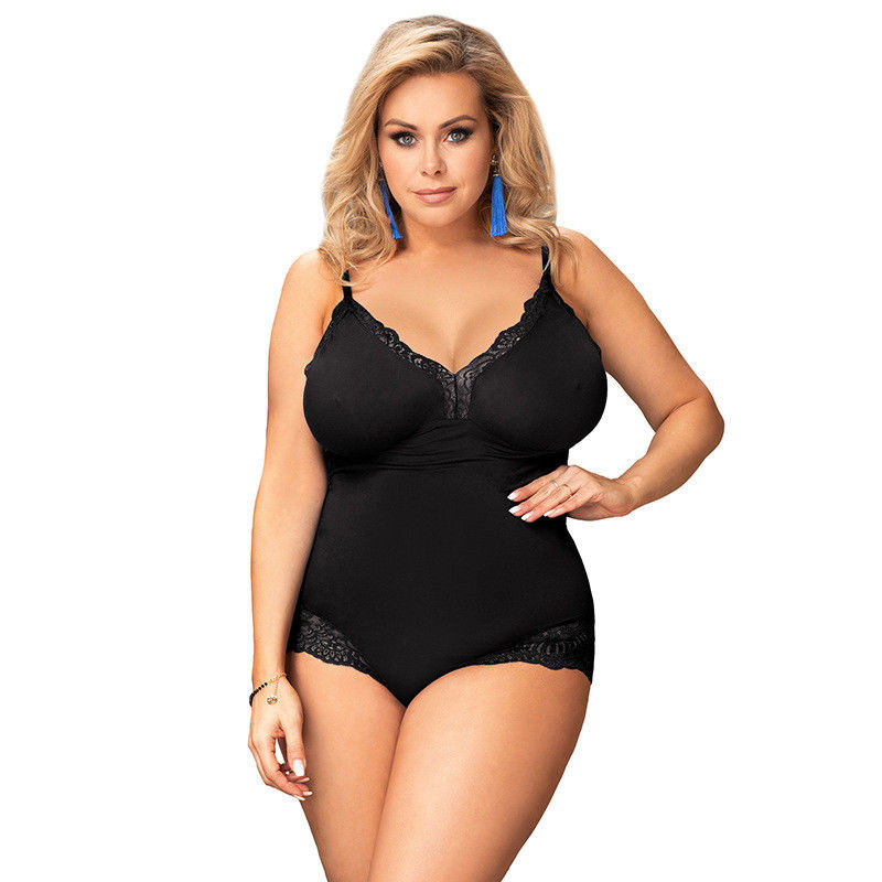 Polyester Bloemen plus Babydoll-Lingerie Wit s-XL Autumn Lace Sexy Suspenders Onesie
