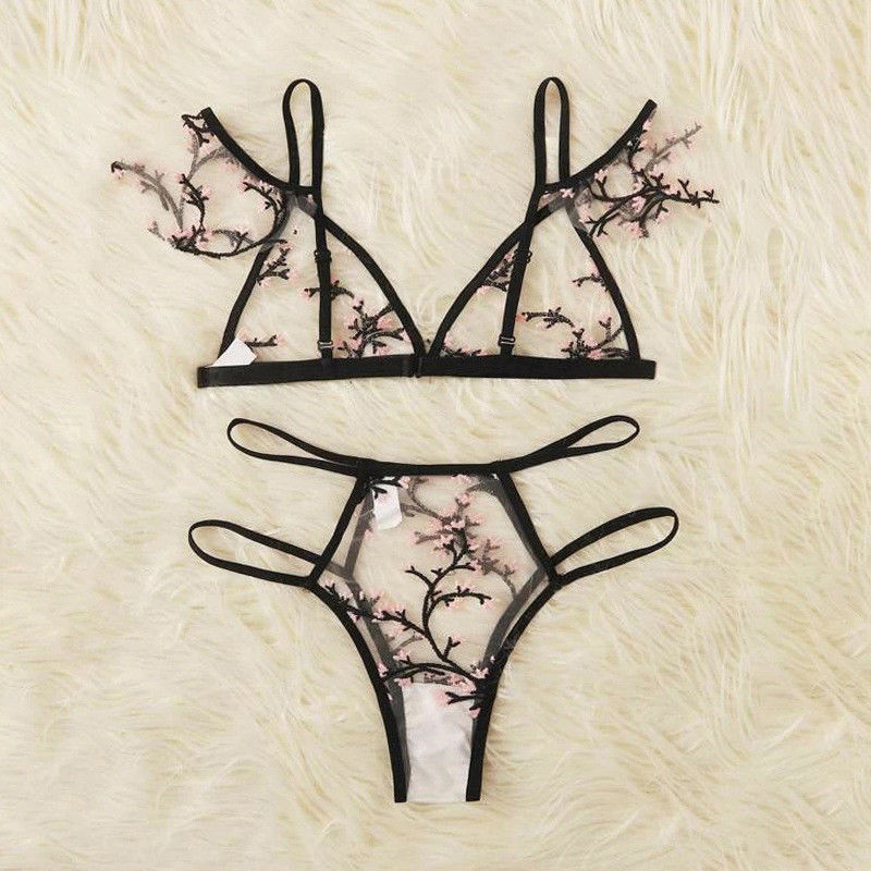 In te ademen Antibacterieel Sexy Transparant Kant 82 het Kant Bralette van de Polyamidebloem