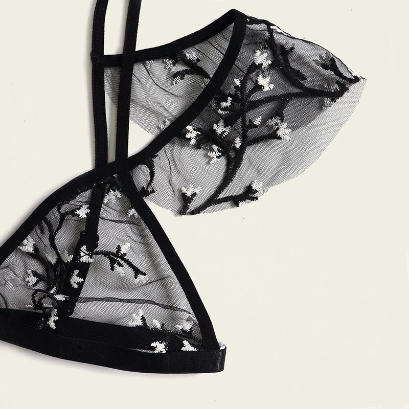 In te ademen Antibacterieel Sexy Transparant Kant 82 het Kant Bralette van de Polyamidebloem