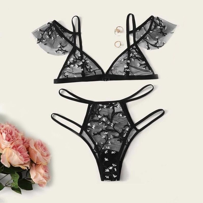 In te ademen Antibacterieel Sexy Transparant Kant 82 het Kant Bralette van de Polyamidebloem